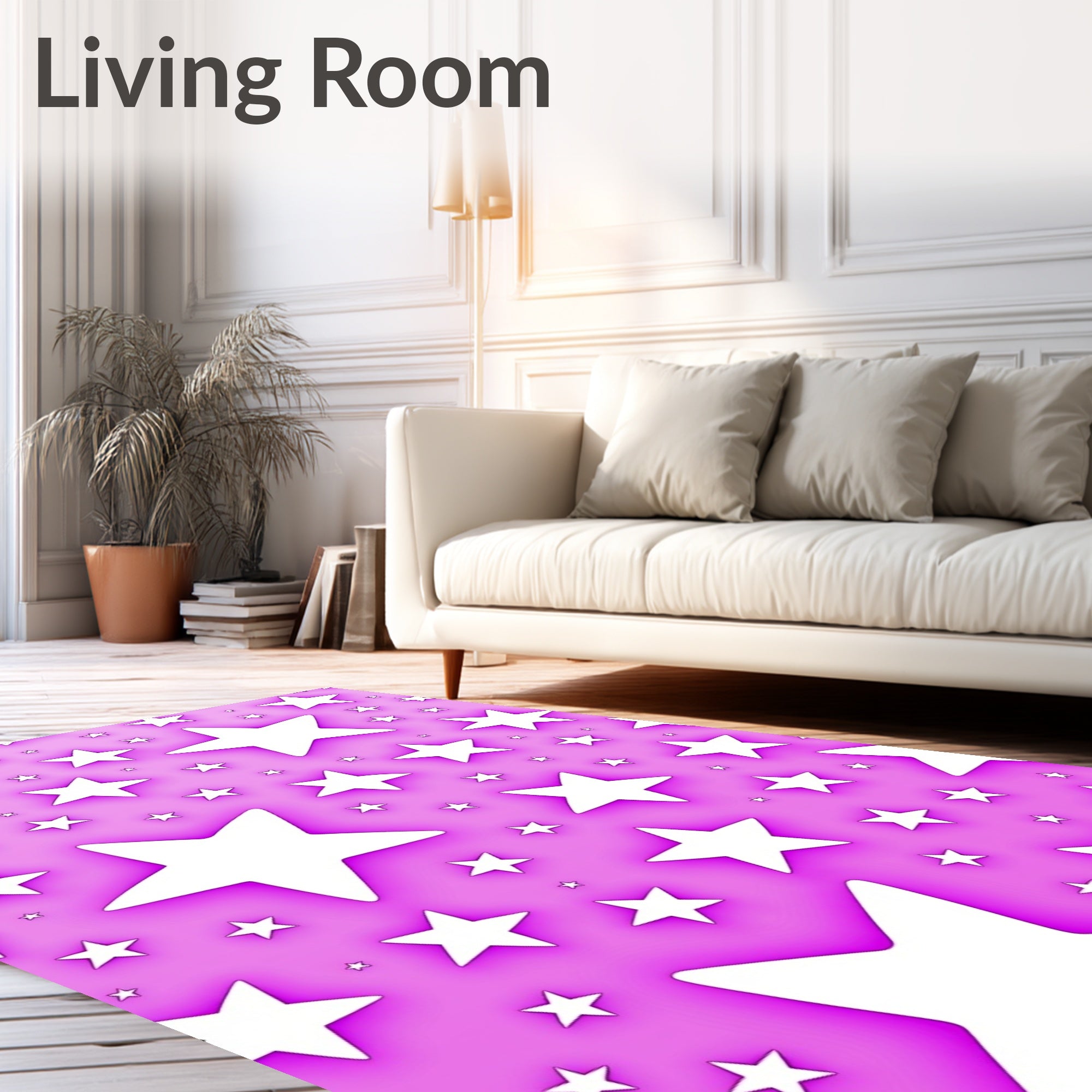Pink Starburst Pattern Rug
