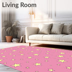 Pink Stars Pattern Design Rug