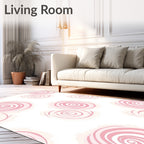 Abstract Pink Swirl Floral Pattern Rug