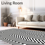 Optical Illusion Zigzag Stripe Pattern Rug