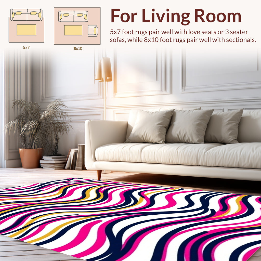 Vibrant Wave Pattern Rug Redesign Rug