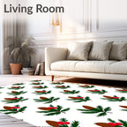 Winter Pinecone Berry Garland Rug