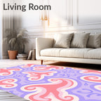 Pastel Swirls And Curls Pattern Rug