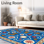 Whimsical Folk Art Animal Design Rug