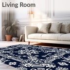 Intricate Floral Mandala Pattern Rug