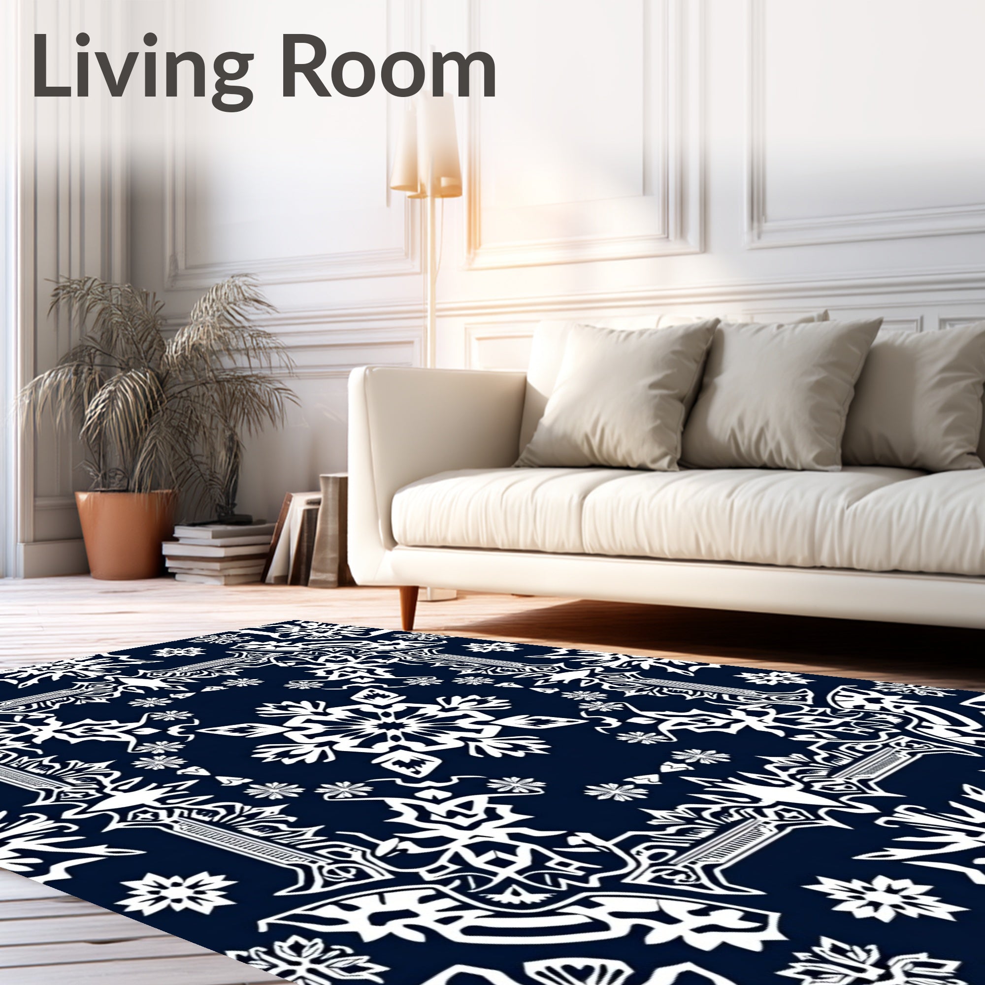 Intricate Floral Mandala Pattern Rug