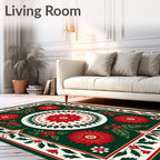 Floral Geometric Ethnic Pattern Rug