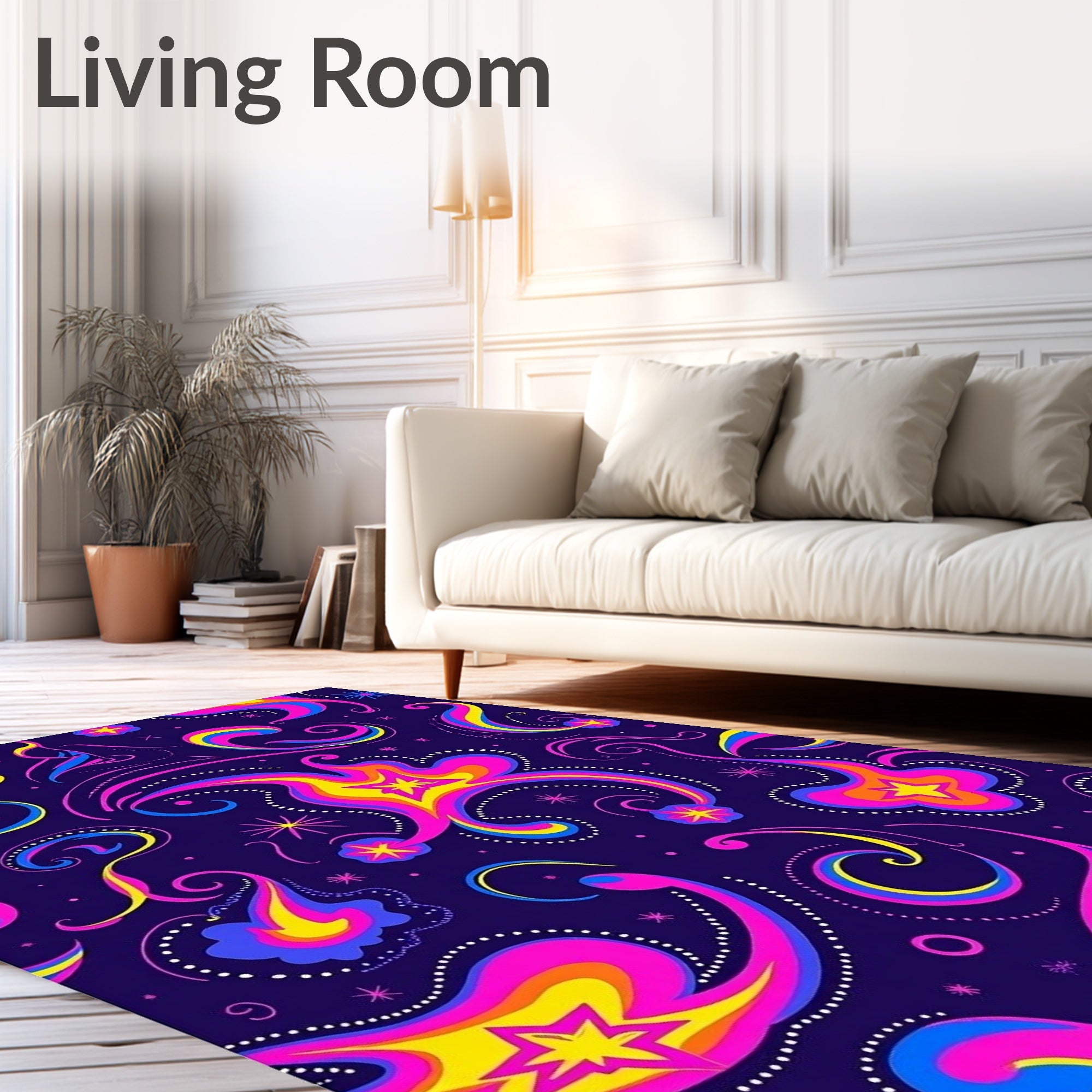 Groovy Swirling Starburst Pattern Rug