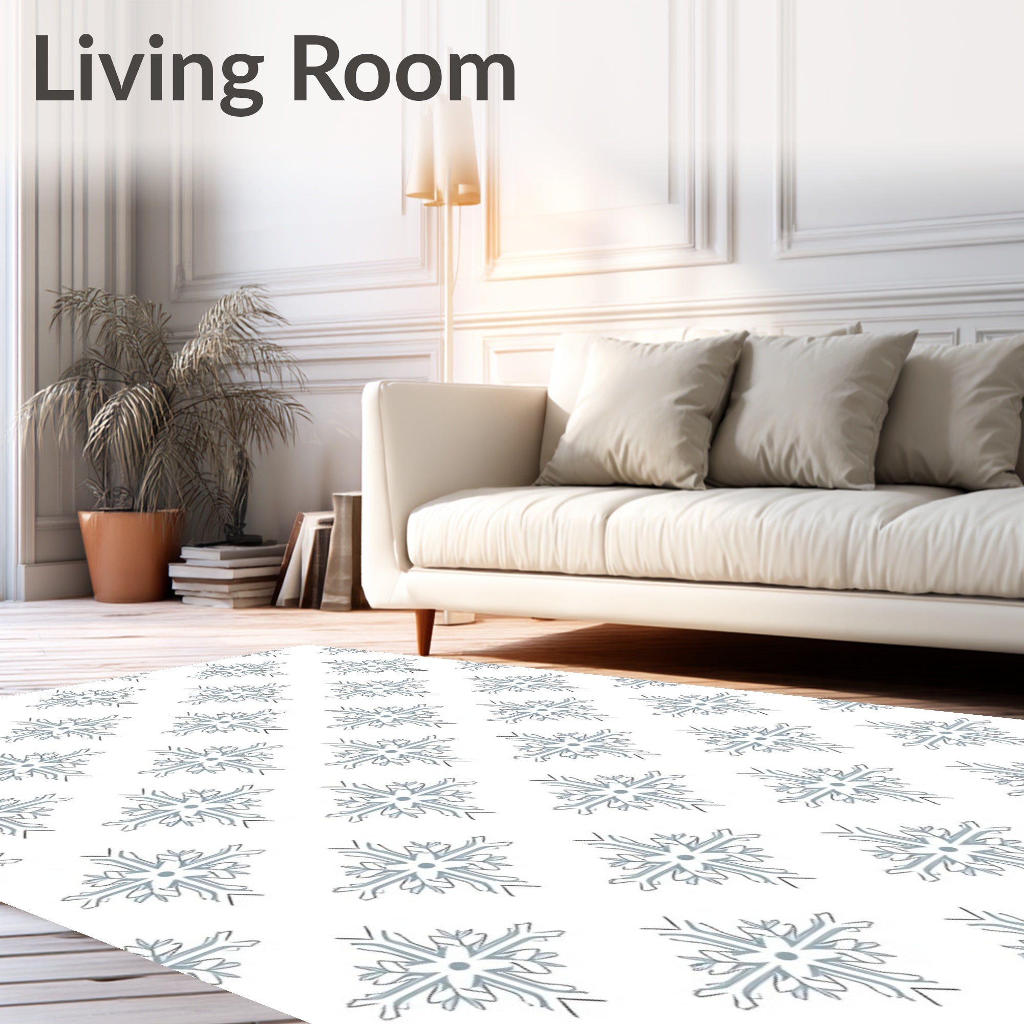 Elegant Snowflake Pattern Rug