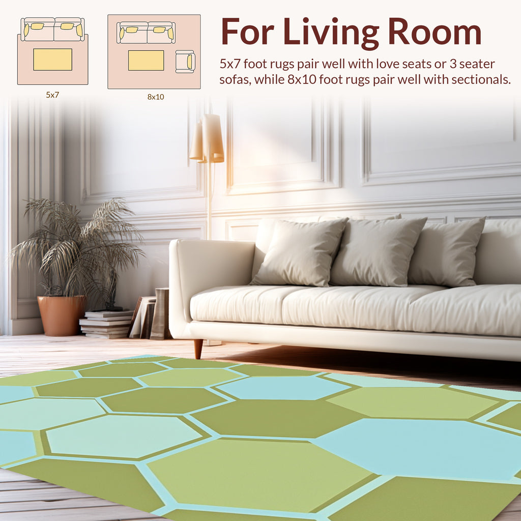 Geometric Hexagon Pattern Rug