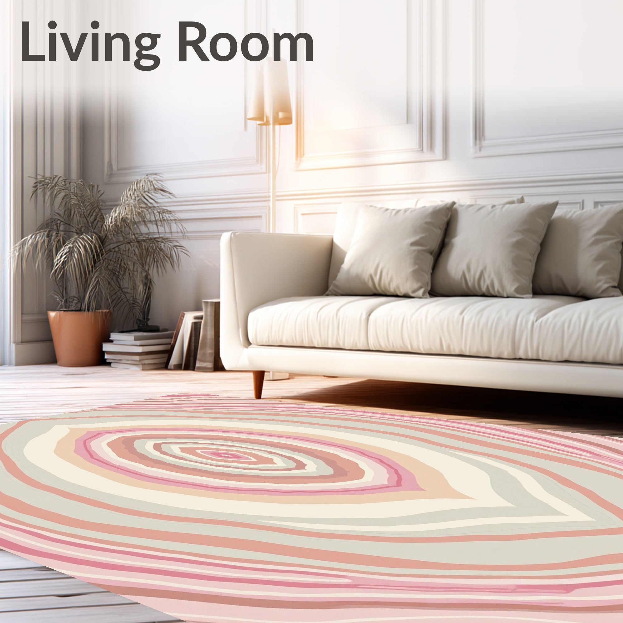 Pink Beige Agate Swirl Harmony Rug