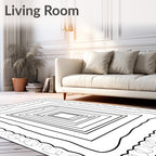 Concentric Square Layered Design Rug