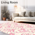 Abstract Pink Swirl Pattern Rug