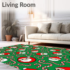 Jolly Santa Candy Cane Festive Rug