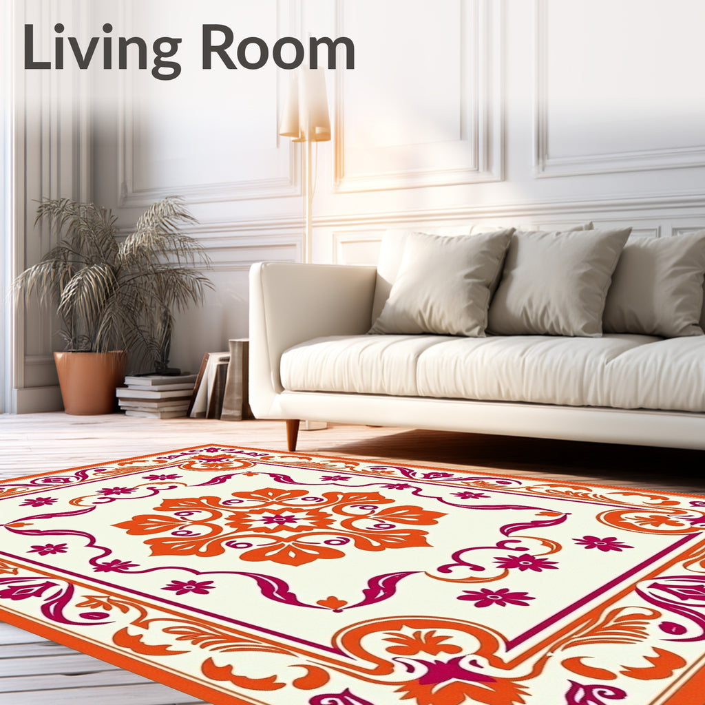 Ornate Floral Medallion Design Rug