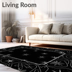 Abstract Starburst Wavy Lines Design Rug