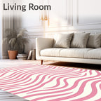 Pink Wave Pattern Abstract Design Rug