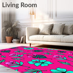 Tropical Bloom Leaf Pattern Rug