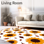 Golden Sunflower Pattern Design Rug