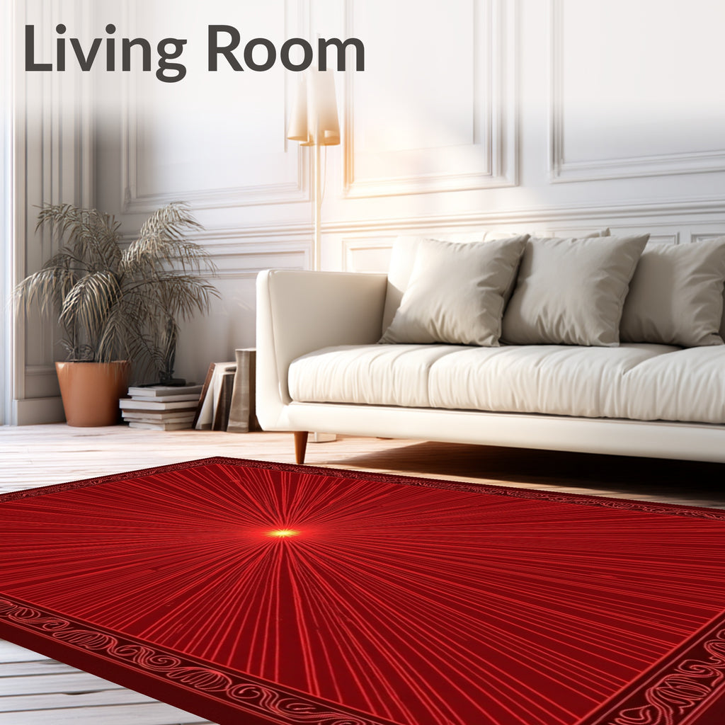 Radiant Burst Sunburst Pattern Rug