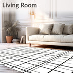 Bold Grid Pattern Modern Abstract Rug