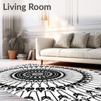 Radiating Floral Mandala Pattern Rug