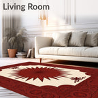 Ornate Floral Sunburst With Intricate Border Rug