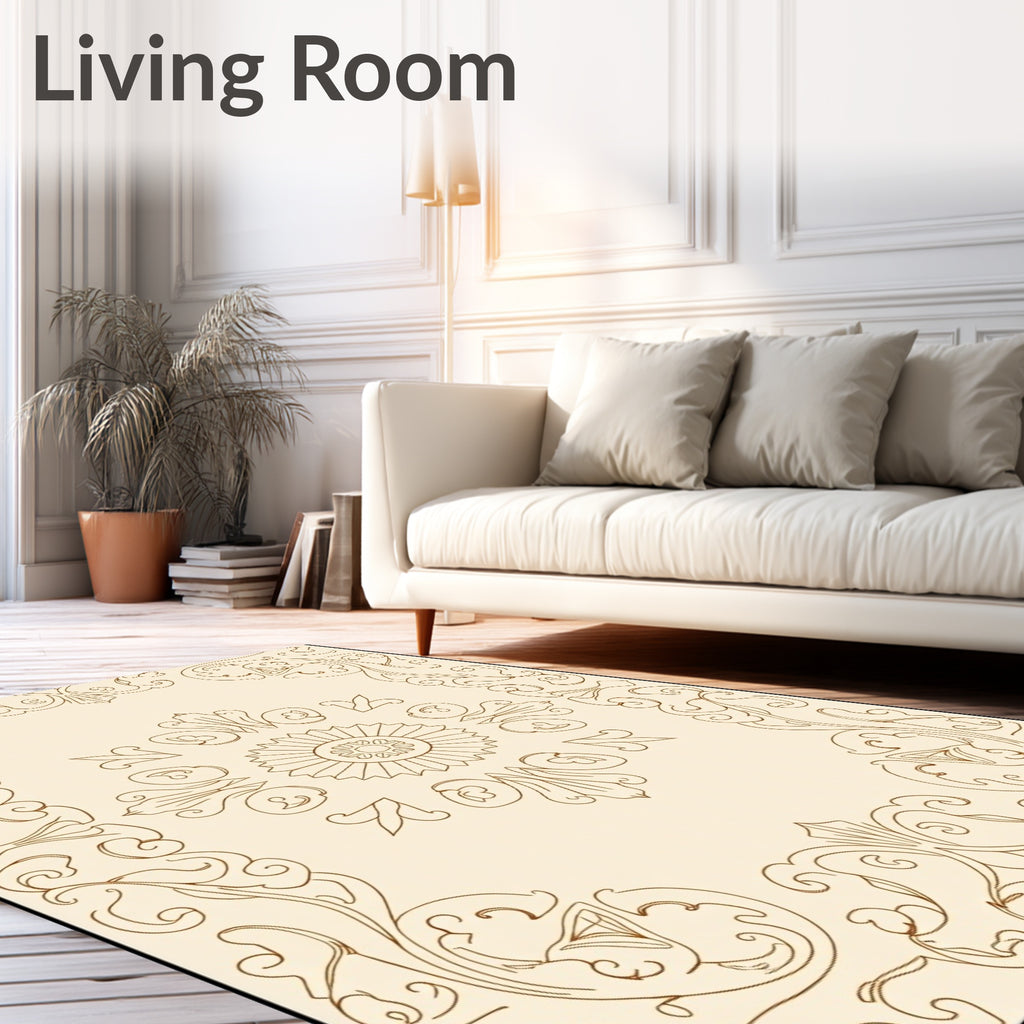 Classic Floral Scroll Medallion Design Rug