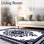 Classic Floral Medallion Border Design Rug