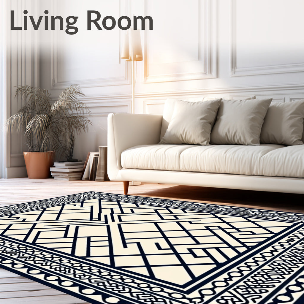Geometric Interlocking Pattern Rug
