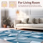 Blue Sharp Geometric Pattern Rug