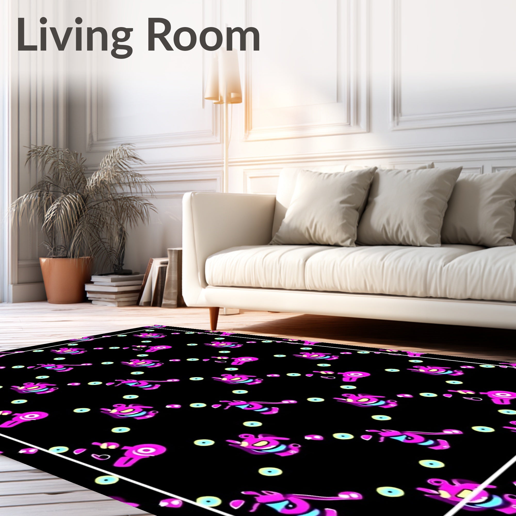 Whimsical Character Patterned Fun Rug