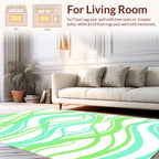 Mint Green Wavy Stripe Pattern Rug
