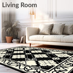 Contrast Floral Geometric Ornament Rug