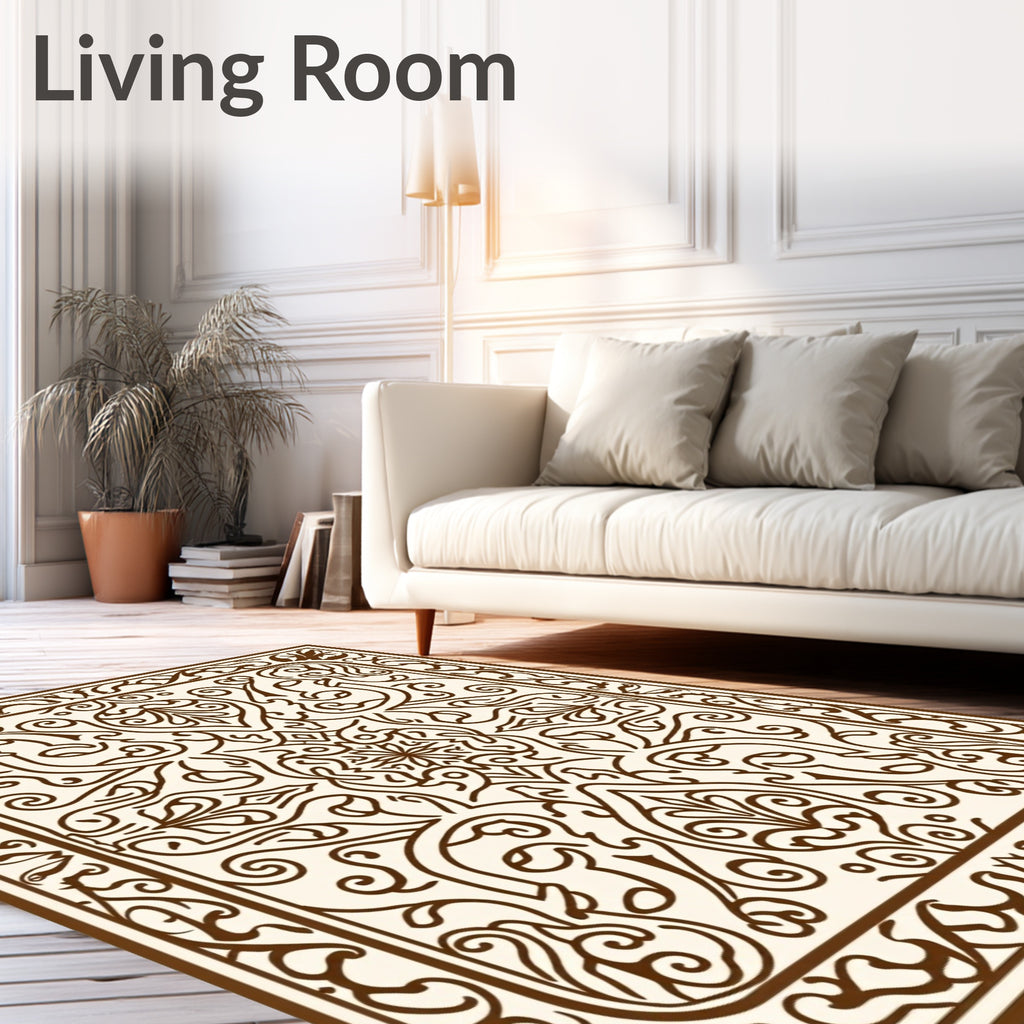 Intricate Floral Scrollwork Pattern Rug