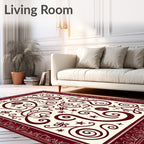 Elegant Swirls Stars Design Rug