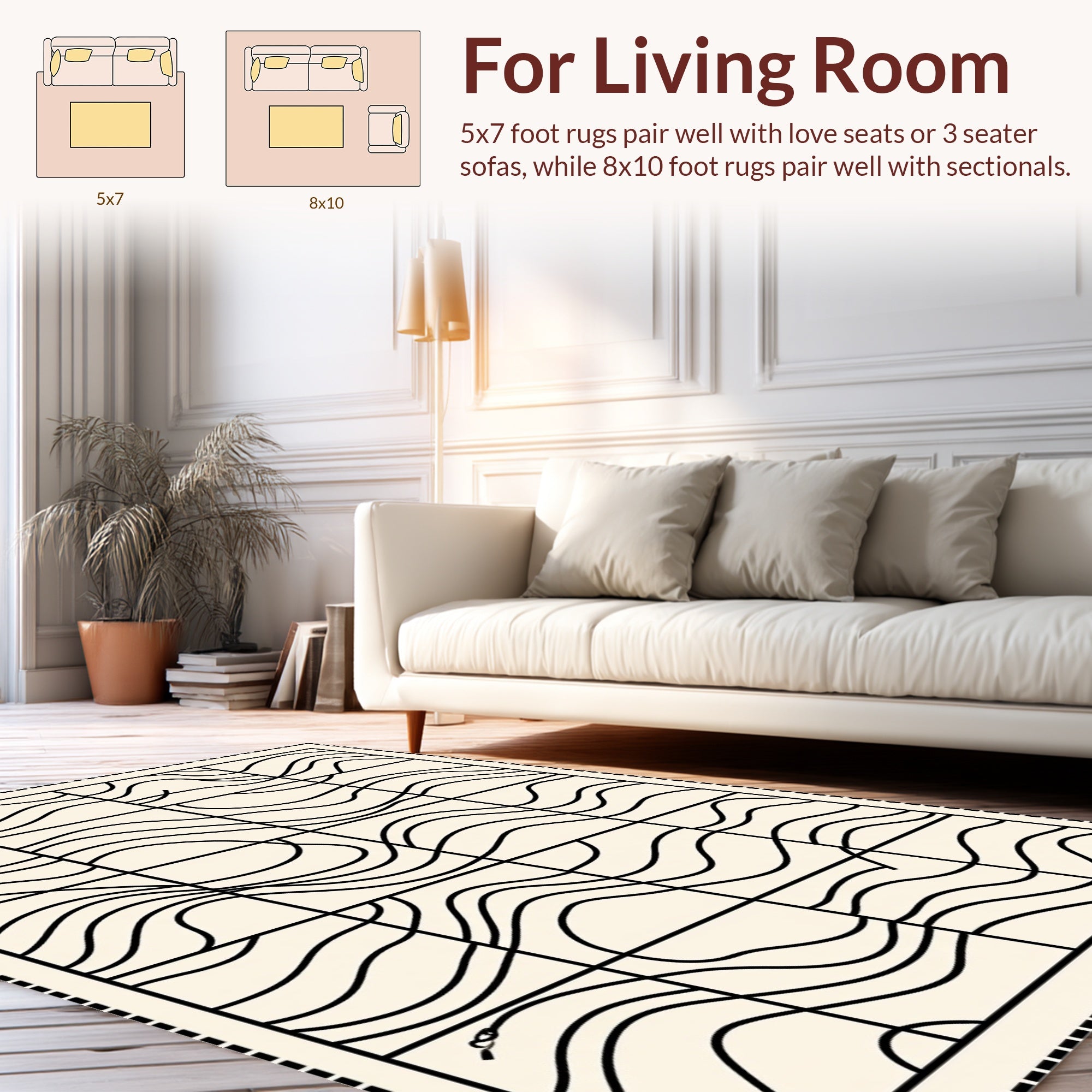 Abstract Wave Pattern Design Rug