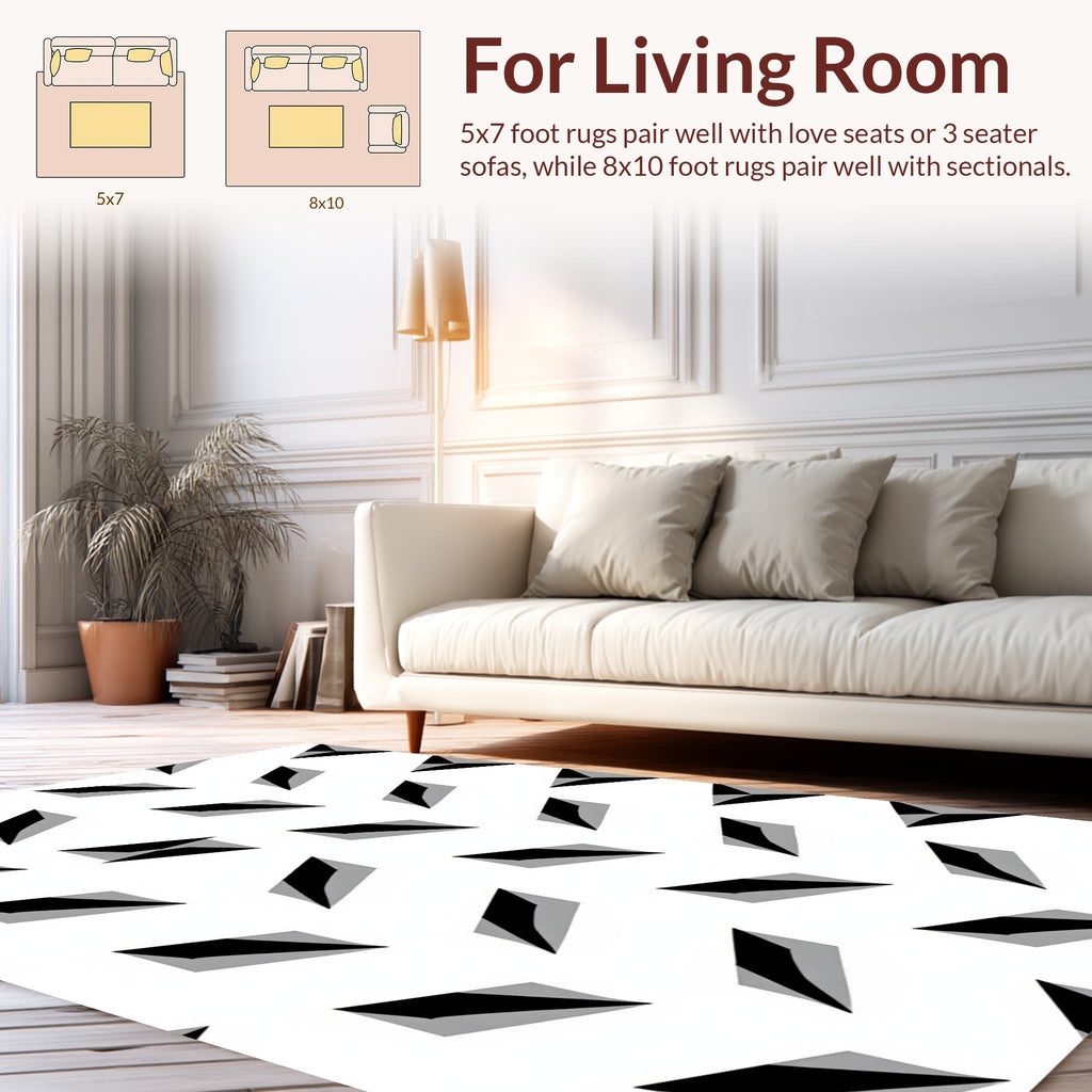 Modern Geometric Diamond Pattern Rug