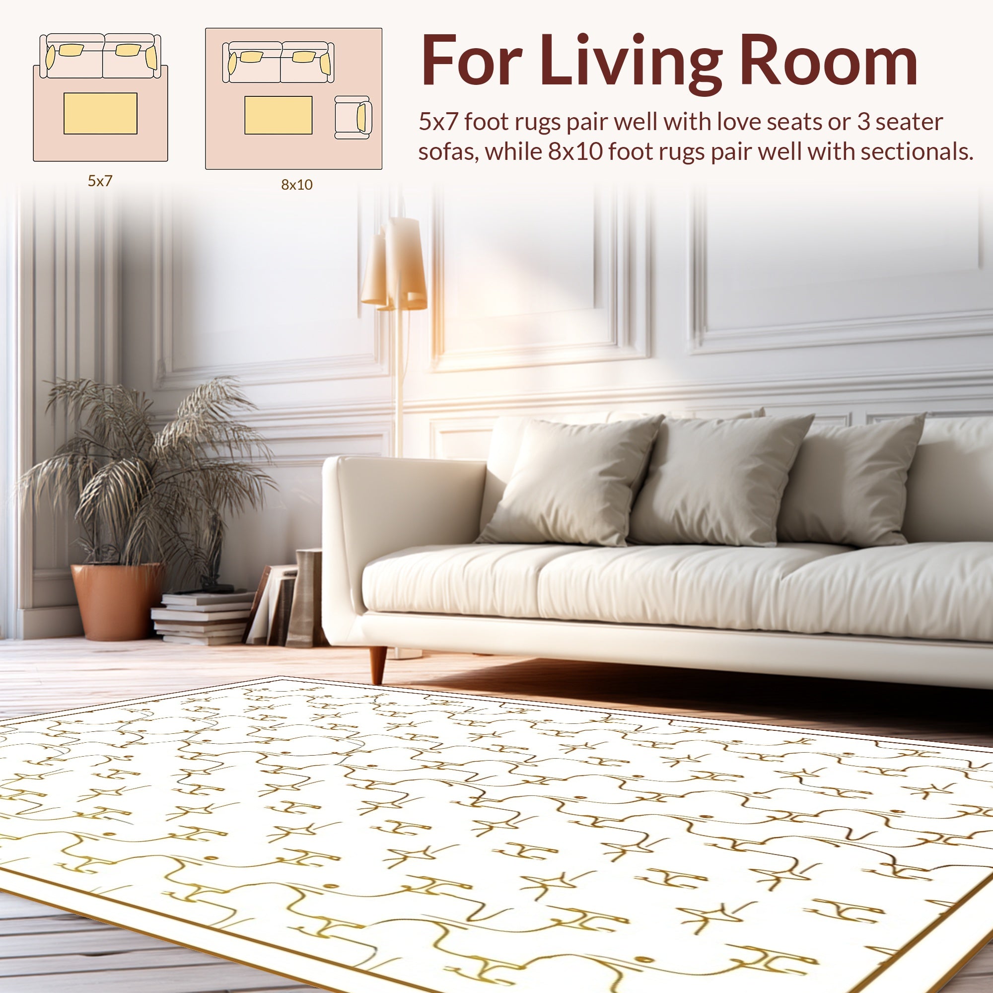 Ethnic Stamped Abstract Figures Rug