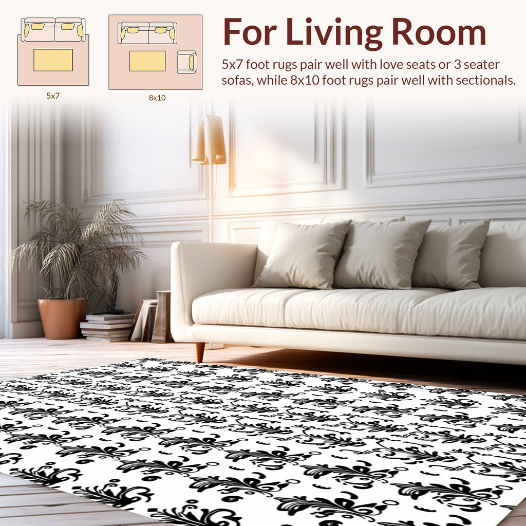 Vintage Floral Flourish Pattern Rug