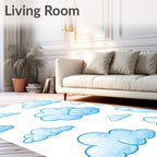 Whimsical Sky Cloud Pattern Design Rug