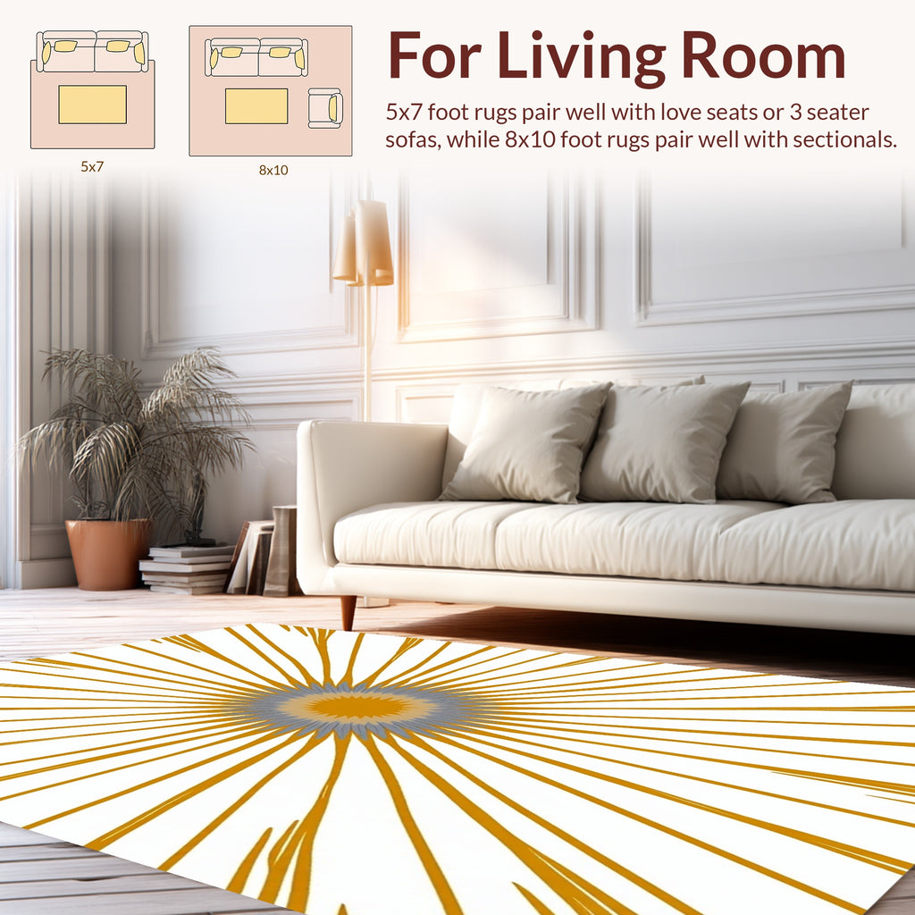 Vibrant Sunburst Abstract Pattern Rug