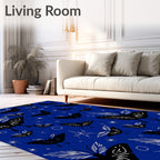 Mysterious Black Moth Star Pattern Rug