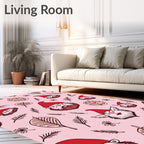 Whimsical Gnome Forest And Leaf Design Rug