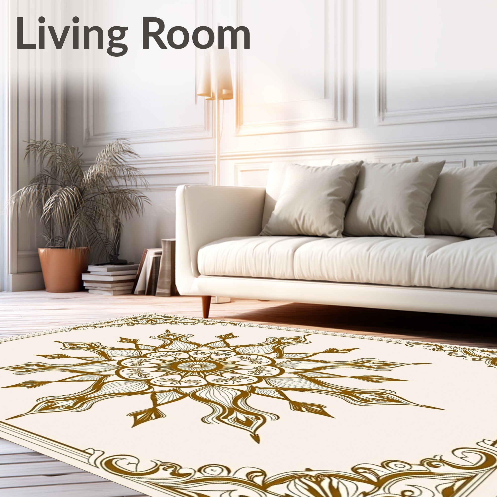 Ornate Floral Medallion Pattern Rug