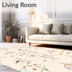 Abstract Figurative Doodle Art Rug
