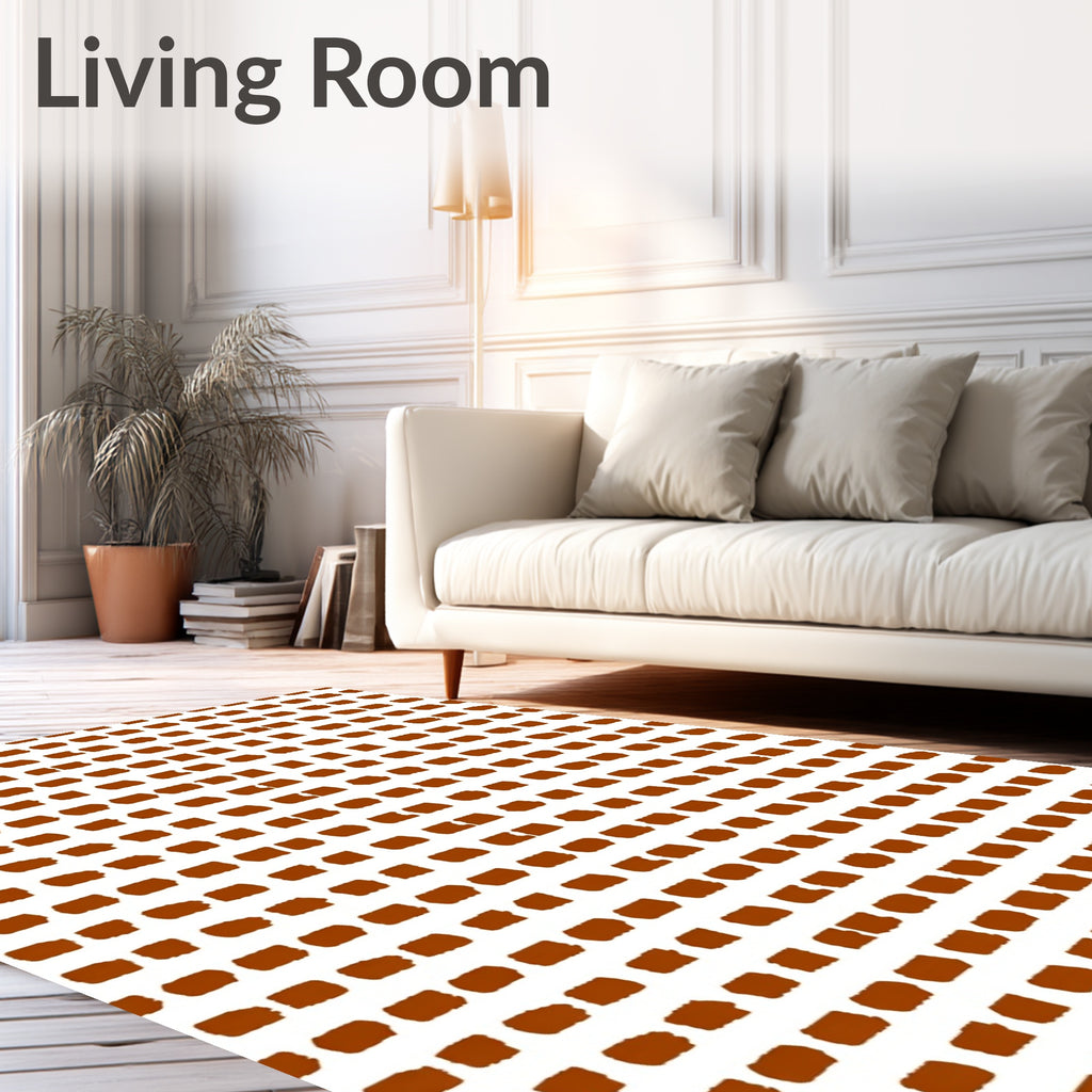 Simple Brown Dash Pattern Rug