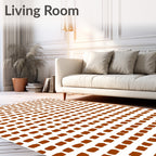 Simple Brown Dash Pattern Rug