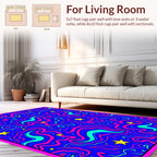 Retro Swirling Stars Pattern Rug