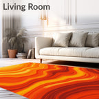 Fiery Wavy Stripes Design Rug